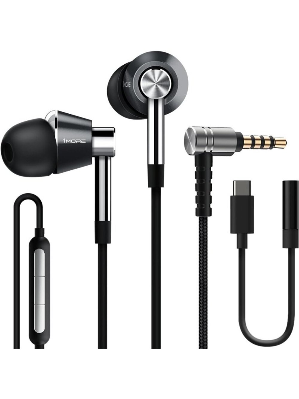 Hi-Res Triple Driver Wired Earbuds with Microphone | Premium In-Ear Headphones